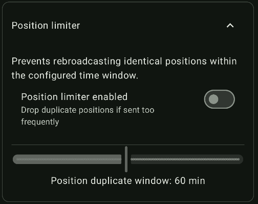 Position limiter UI